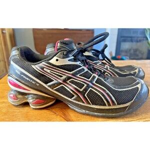 Asics Womens Gel Frantic 4 T9C7N Black Pink Running Shoes Sneakers Size 9